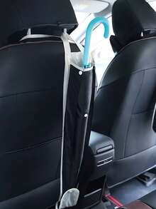 可折叠二合一车载雨伞收纳袋，防水悬挂式后座收纳袋，女士雨伞架，旅行必备，宿舍收纳 - 彩色 - 查看 1