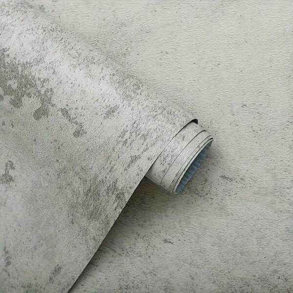 1 Roll Distressed Faded Gray Industrial Wall Paper, Suitable For Living Room, Bedroom, Room Accent Wall Decor, Cabinet, Desk Renovation, Easy Apply And Removable Room Decor Home Decor Bathroom Bathroom Decor Wallpapers Kitchen