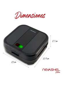 Sandwichera Eléctrica Nevashel Kitchen Ad-22, Parrilla Antiadherente Para 2 Piezas, Diseño Moderno Y Compacto , Fácil De Usar Y Limpiar, Ideal Para Paninis Y Sándwiches, Hogar Y Oficina, Color Negro - Tipo de Enchufe A USA (110-127V) - Ver 4