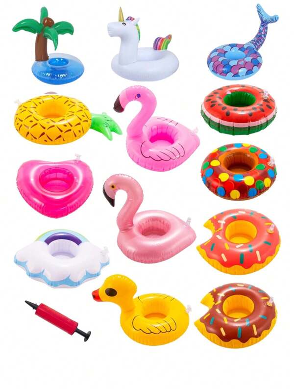 Aufblasbarer Getränkehalter, Getränke-Schwimmkörper für den Pool, Pool Getränke-Schwimmkörper für Hawaii-Motiv Pool Partys, süße Flamingo aufblasbare Becherhalter Untersetzer, Schwimmuntersetzer für Poolparty