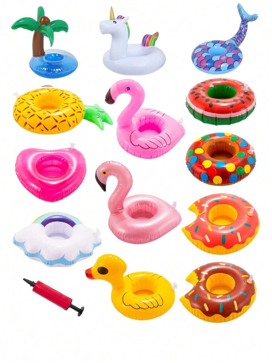 Aufblasbarer Getränkehalter, Getränke-Schwimmkörper für den Pool, Pool Getränke-Schwimmkörper für Hawaii-Motiv Pool Partys, süße Flamingo aufblasbare Becherhalter Untersetzer, Schwimmuntersetzer für Poolparty