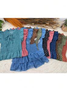 Women's Top With Prints, Casual Daily Wear, For The Summer Beach - xanh quân đội - Xem 5