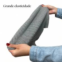 Regata Feminina Canelada Decote V Tricot Moda Tricô de malha