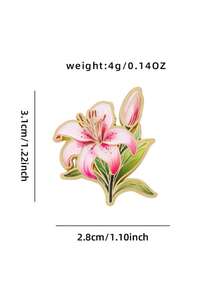 دبوس إيناميل بشكل زهرة السوسن الفني، أزهار زخرفية، دبابيس وشارات للحقيبة والملابس والهدايا، طراز جديد لعام 2025 للحقائب المدرسية والمكتبية والملابس والسترات وملابس عيد الميلاد وعيد الهالوين، هدايا مضحكة وجميلة للمعلمين - وردي - مشاهدة 6