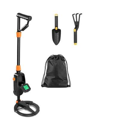 Froadp Trädgårdsmetalldetektorer Professionell metalldetektor LCD-skärm med långt ABS-handtag, vattentät sökspole och bärväska