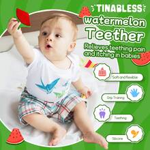 Tinabless 1 pieza Mordedor suave 3D y cepillo de dientes de plátano para bebé - Perfecto para las necesidades de dentición de su hijo - sandía - Ver 2