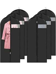 10/5/1件黑色衣物防尘罩旅行收纳袋夏季收纳大衣防水防尘半透明西装保护袋防尘罩袋子收纳袋收纳，适用于衣柜，学校办公室，家庭旅行袋收藏衣物收纳，衣物防尘，圣诞节返校用品 - 彩色 - 查看 2