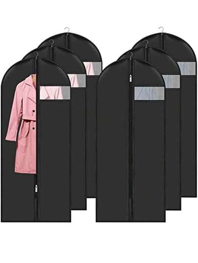 10/5/1pc Black Clothing Dust Cover Travel Storage Bag Summer Storage Coat Waterproof And Dustproof Semi-Transparent Suit Protection Bag Dust Cover Bag Storage Bag Storage, Suitable For Wardrobe, School Office, Family Travel Bag Collection Clothing Storage, Clothing Dust Prevention, Christmas Back-To-School Supplies