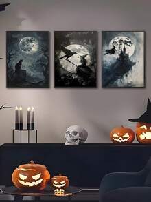3 件万圣节女巫装饰、万圣节墙壁艺术、黑暗学院美学、女巫墙壁艺术、女巫家居装饰、女巫三联画、卧室装饰、客厅装饰、办公室装饰、餐厅墙壁装饰、厨房装饰、书房、走廊、宿舍装饰、浴室装饰、送给朋友的理想礼物、墙壁艺术、墙壁装饰、家居装饰、房间装饰、帆布墙壁艺术、海报、带框架的墙壁艺术、可选框架 - 彩色 - 查看 4