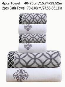 QIBHI 6/3/1 khăn mặt thêu màu trơn phong cách Châu Âu, khăn tắm hoặc khăn xông hơi, mềm mại và thấm hút, khăn tắm gia đình đơn giản và thanh lịch, khăn tắm cho tiệm làm đẹp, khách sạn thể thao, đồ dùng thiết yếu trong nhà, khăn tắm, khăn tắm chăm sóc da - trắng - Xem 15