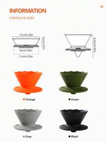V02 手冲咖啡滤纸，可折叠硅胶咖啡滤嘴，材质便携，适合户外使用