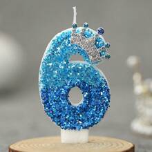1pc Crown Digital 0-9 Candle Peacock Blue Creative Birthday Candle Daily Best Birthday Gift For Mother To Girlfriend Anniversary Celebration Supplies - Multicolor - View 9