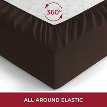 Mellanni King Fitted Sheet - Iconic Bedding Sheets With Up To 16 Inch Deep Pocket - Soft & Cooling - Fade & Stain Resistant - 1 PC (King, Light Blue) - 棕色 - 查看 4