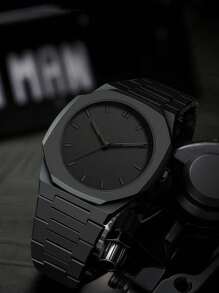 1pc Men's Popular Quartz Watch With Stainless Steel Buckle, Quartz Movement, ABS Strap, Suitable For Formal Attire, Business Banquets, Work Commute, Can Be Used As Father's Day Gift For Family And Friends