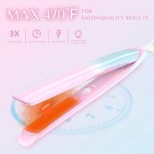 Hair Straightener Colorful Light, 470°F Flat Iron, 2 In 1 Professional Salon Ceramic Straightening And Curling Iron Smooth Tech 30s Fast Heat Dual Voltage For Travel - Xem 4