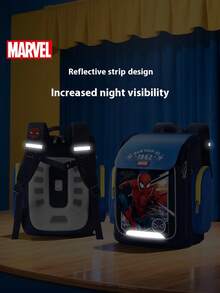 Mochila Disney Spider-Man para Estudiante de 1er Grado Mochila Marvel que Reduce el Peso y Protege la Columna Vertebral Fibra de Poliéster Azul Oscuro Temporada de Regreso a la Escuela - Pieza única - Ver 7