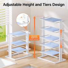 Organizador de ollas y sartenes para debajo del gabinete, resistente ajustable de 6 niveles, rejilla para organización en cocina. Color blanco - Blanco - Ver 3