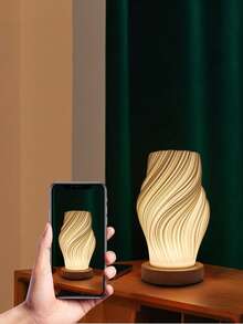 床头灯采用木质底座，采用 PLA 灯罩，支持 12 级可调光，按钮控制，适用于卧室、客厅、宿舍、办公室，也可作为母亲节礼物 - 多款 - 查看 8