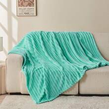 Super Soft King Blanket Pink Premium Silky Flannel Fleece 3D Ribbed Jacquard Lightweight Bed Blanket All Season Use (Pink Ribbed, King(90"X110")) - 水綠色羅紋 - 查看 8