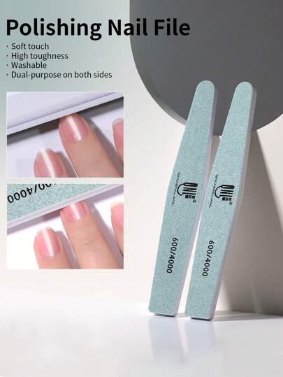 RS NAIL RSNAIL Dual-Sided Nail Polishing File Nail Buffer 600/4000 Grit For Buffing & Smooths Nail Imperfections Creates A Glossy Finish Nails Emery Board Manicure Tool Washable&Reusable Nail Art Tool For Beginners And Nail Salons