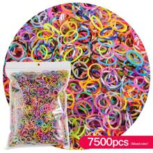 1500pcs/7500pcs Loom Bracelet Making Kit, Loom Bands, Rubber Ring Craft Gift, Refill Loom Bands Set, Loom Band Kit, Colorful Loom Band Set, For DIY Friendship Bracelet & Necklace Personalized Creation