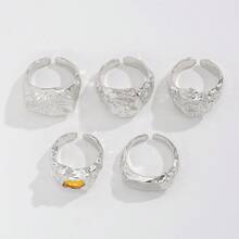 European And American Fashion Personalized Ring Accessories Men's  Hip-Hop Niche Wrinkle Metal Cover Ring Men's Hand Jewelry