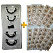 100个磁性贴，4个鼻夹和1个磁性鼻扩张器，外置鼻贴，可吸入鼻，磁性鼻贴和鼻呼吸扩张器，男女适用，白色和黑色套装。适合运动、家庭、旅行和商务旅行。 - 彩色 - 查看 10