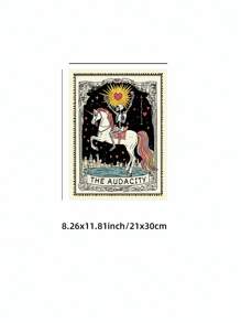 1 Stück Kristall Göttin Tarot Wandkunst Schädel minimalistisches Poster mit Hexenermächtigungssymbol, Gothic Frauenkraft Dekoration für dunkles Studentenwohnheim, Göttlich Feminine Geschenk und mystische Wanddekoration (Gothic Muster Malerei)