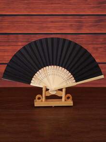 3 Pcs Black Classic Folding Hand Fan, Summer Cooling Gift, Elegant And Fashionable Black Folding Fan, Easy To Carry And Put In Bag,For Wedding, Party Favor, Performance, Dance, Home Decoration, Festival, And Gifting Purposes Birthday Gifts Graduation