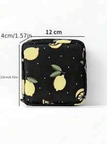 1pc Cute Sanitary Pad Storage Bag, Portable For Makeup Items, Coins And Small Essentials, Durable, Easy To Clean And Carry, Interesting Design Zipper Storage Pouch