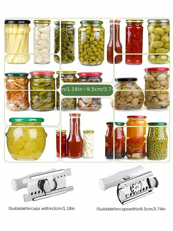1pc/2pcs Easy-To-Use Cap Opener, Glass Jar Lid Remover, Bottle Opener Tool, Lid Twist Off Opener
