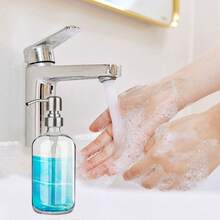 Euuztu Glass Soap Dispenser - Refillable Hand Lotion Dispenser Kitchen Bathroom With Rust Proof Stainless Steel Pump (17OZ/ 500ML) (1 Pack) - 1 Pack - 查看 3