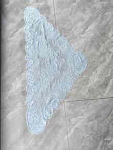 130 cm x 60 cm/1 peça de acabamento em renda azul claro, tecido decorativo para chapéu, abajur de iluminação, toalha de mesa, roupas, bainha de saia