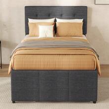 Bed Frames - Gray + Linen + 90cm*200cm - View 3