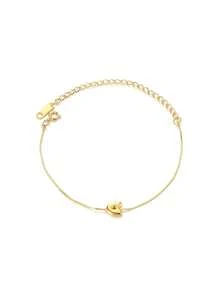 1pc Cute Bubble Letter Bracelet, Delicate Gold-Tone Letter Bracelet, 18K Gold Plated Stainless Steel Bracelet, Minimalist Fashion Jewelry - Yellow Gold - View 27