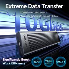 VENTION Pro 铝制 M.2 NVMe 和 SATA SSD 外壳 – 超快 10Gbps USB-C（6Gbps/10Gbps）、1 秒内传输 1GB 文件、UASP/TRIM 加速、5 分钟自动休眠 – 适用于 2230/2242/2260/2280 SSD（M+B 键）– 高速外壳带散热器、镀镍端口、免工具设计，适合游戏/编辑 - 深灰色 - 查看 6