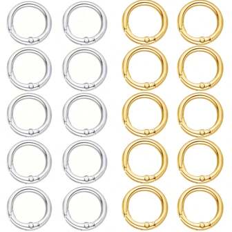 10/20/30pcs Flat Trigger Spring Snap O Rings, Metal Key Ring, Round Buckle Clasp, For Keychain, Bags, Purses - Key Chain Hang Hook Replacement Key Ring DIY Craft