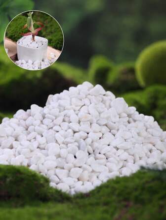 White Stone Natural Stone Suitable For Home And Garden Decoration -0.3-3 Cm, Multi-Color Stone Suitable For Indoor Plants, Outdoor Landscapes, And Holiday Decoration (White, Black, Multi-Color, Yellow) - Very Suitable For Vase, Glass Container, Fish Tank, Aquarium