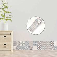 1PC Self-Adhesive Wall Sticker, Bohemian Floral Pattern Peel And Stick Wallpaper, Suitable For Kitchen, Living Room, Bathroom, Bedroom, Home Decor, Wall Decor, Waistline, Skirting, Border Decor - Multicolor - View 6