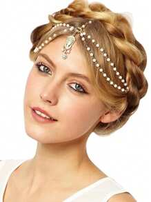 1pc Elegant Bohemian Beaded Hair Chain Accessory, Hair Accessories, Head Chain, Head Pieces Jewelry