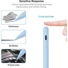 Gmobi Stylet tactile pour iPad, crayon Apple Pencil avec rejet de la paume et fonction d'inclinaison, chargement rapide USB-C. Compatible avec iPad Pen pour iPad 6-10, iPad Pro 11/12,9", M4, iPad Air 3/4/5/6, iPad Mini 5/6 [Batterie au lithium intégrée de 90 mAh]