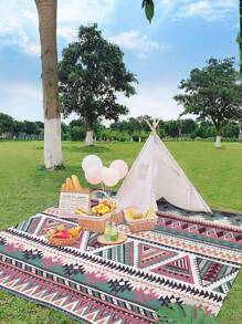 1pc New Outdoor Waterproof Anti-Sand Digital Printed Beach Mat/Towel, Fashion And Fresh Pattern, Suitable For Outdoor Camping And Picnics