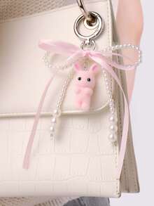 1pc Cute Minimalist High-Quality Silver Chain Cross, Star, Butterfly, Bow, Rabbit Pendant Keychain, Suitable For Women Daily Wear, Holiday Gift - Multicolor - View 5