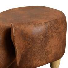 CLIPOP Animal Footstool Elephant Design Upholstered Ottoman Footstools And Pouffes Low Pouffe Sofa Stool With Wooden Legs - Brown - View 6