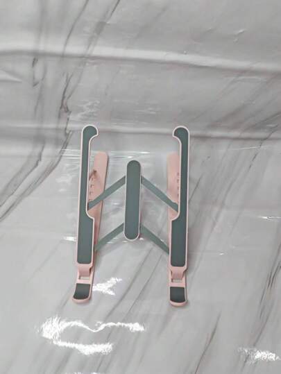 1pc Pink Plastic Adjustable Laptop/Tablet Stand, Foldable And Portable Desktop Riser