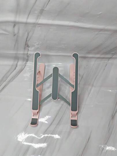 1 件粉色塑料可调节笔记本电脑/平板电脑支架，可折叠便携式桌面支架