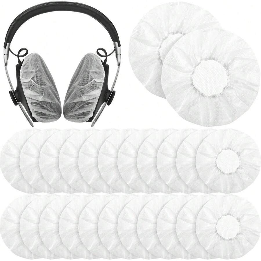 100Pcs/20pcs/Pcs Disposable Headphones Ear Covers For Over Ear Headset Earcup, Stretchable Sanitary Ear Pads Cover, White Headset Ear Covers Non Woven Headphone Earpads Covers - Multicolor - View 1