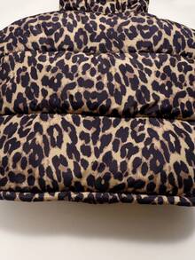 New Autumn/Winter Leopard Floral Print Toddler Baby Girl Thermal Lined Hooded Jacket, Baby Warm Padded Parka Coat, Cartoon Padded Outerwear