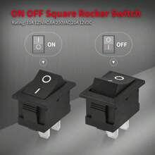 DaierTek Mini ON And Off Rocker Switch 12V 20A T85 2 Pin SPST Small ON Off 120V 10A Rocker Toggle KCD1 Switch Pre-Wired Black For Automotive, Car -10Pack