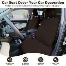 2PCS Car Front Seat Cover Car Seat Cover With Storage Pocket Washable Split Automotive Seat Cover Protector For Truck,Van ,SUV Seat Covers Front Kit Protector Washable Cover For All Car Models - Coffee Brown - View 2